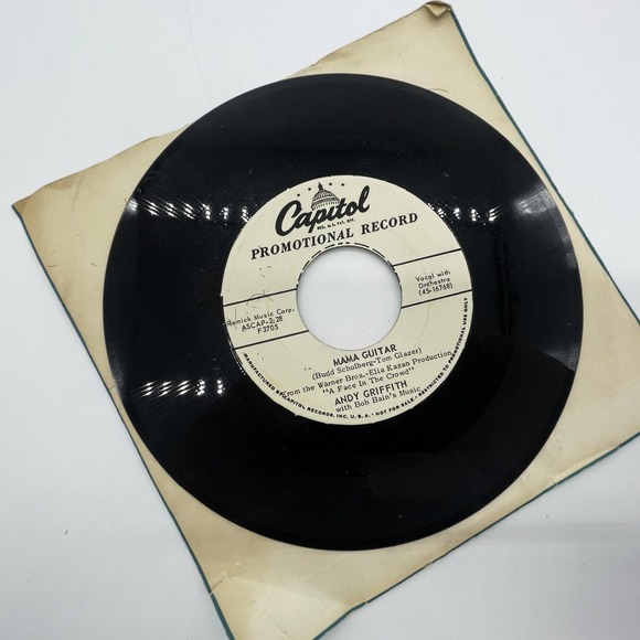 Vtg Andy Griffith A Face in the Crowd Mama Guitar Promotional Record 45rpm RARE - Picture 3 of 5